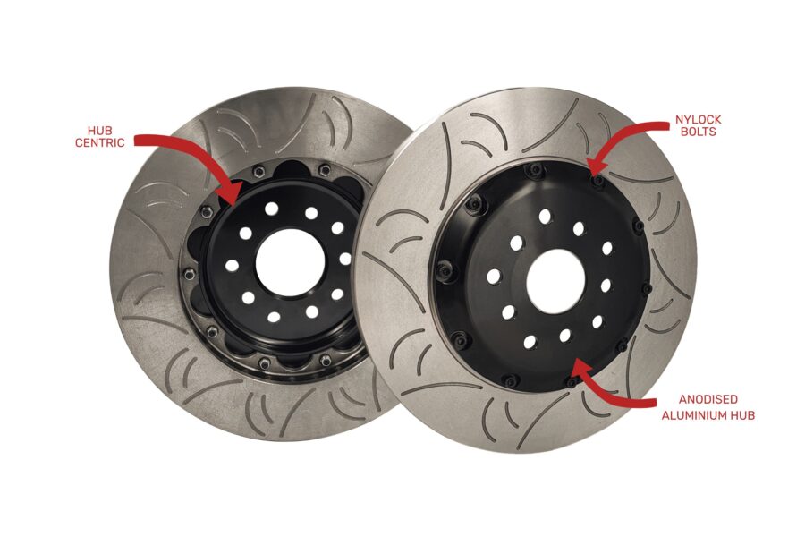 326mm two piece front rotors suits: subaru brz zc6 + wrx, impreza, forester, legacy, liberty (superseeded)