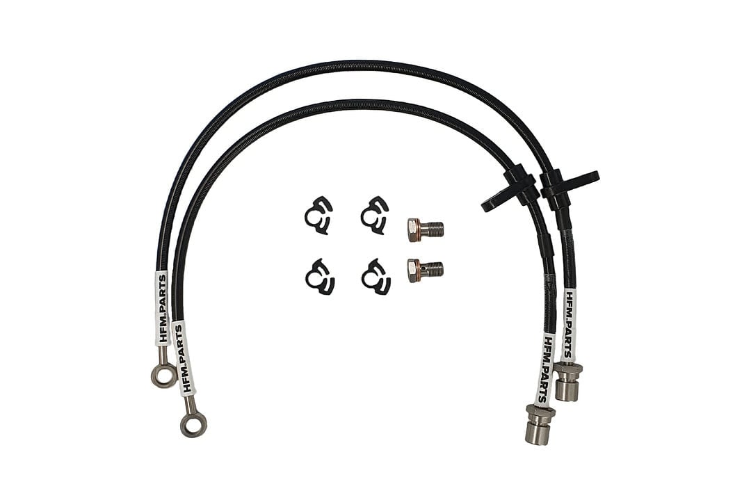 front braided brake lines suits: hfm.parts 326mm two piece front rotor package for subaru brz zc6, toyota 86 zn6