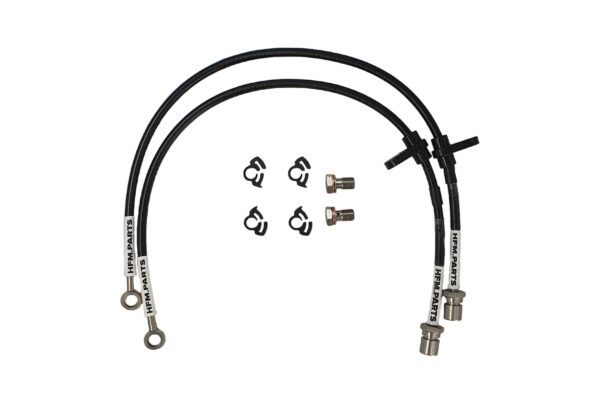 front braided brake lines suits: hfm.parts 326mm two piece front rotor package for subaru brz zc6, toyota 86 zn6