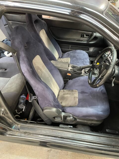 front & rear seat cover set (blue/gray) suits: r32 gtr