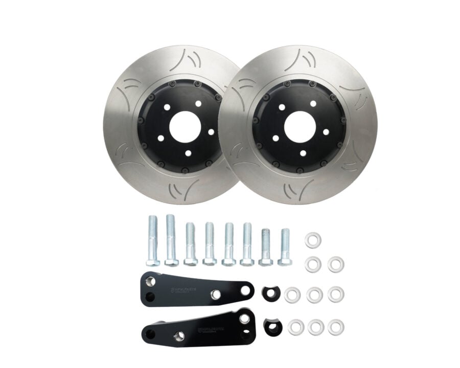 354mm front two piece brake upgrade kit for 350z z33, v35 with 370z akebono calipers