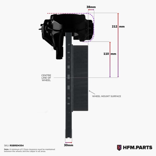 354mm front rotor caliper adaptor bracket for s/r chassis with kia stinger brembo calipers